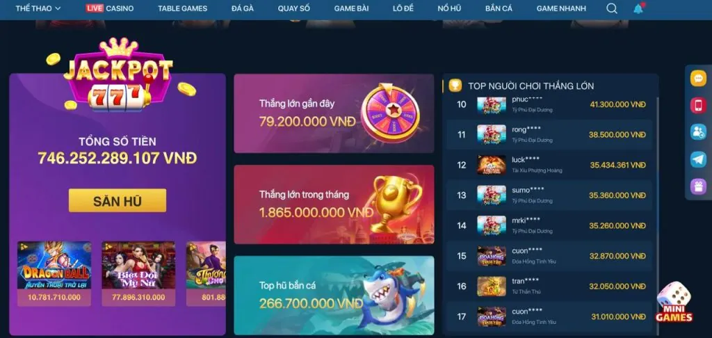 Đa dạng trò chơi và tỷ lệ trả thưởng Lucky88